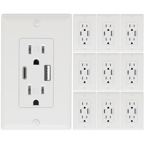 Prise murale blanche lot de 10 plaques décoratives pour rénovation design