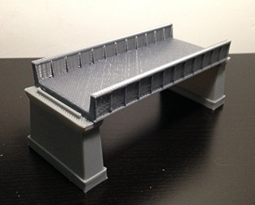 Pont à poutres chemin de fer gris double voie avec piliers pour maquette échelle Z