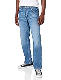 Klassisches 5-Pocket-Design MUSTANG Herren Michigan Straight Jeans, Mittelblau, 34W / 32L