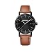 Wenger Herren Armbanduhr Urban Classic Ø 42mm, Swiss Made, Analog Quarz, Wasserdicht bis 100m, Leder Armband, Saphirglas, Schwarz/Braun, 01.1741.136