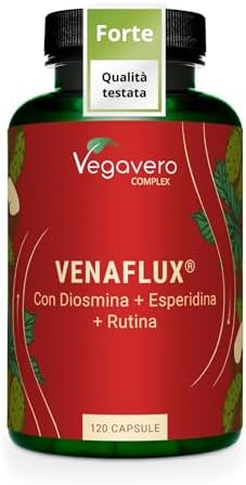 Vegavero Diosmina + Esperidina Alto Dosaggio | 120 caspule | 100% NATURALE con Rutina, Ippocastano e Rusco | Integratore Flavonoidi per Microcircolo, Circolazione Gambe e Vene Varicose | Vegan Generico - integratore