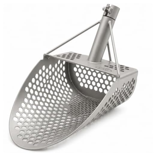 Sand Scoop for Metal Detecting Heavy Duty | Metal Treasure Hunting Digging Tool Shovel | Stainless Steel Hexagon Shaped Holes Detector for Finding Beach Gold | 2 mm
