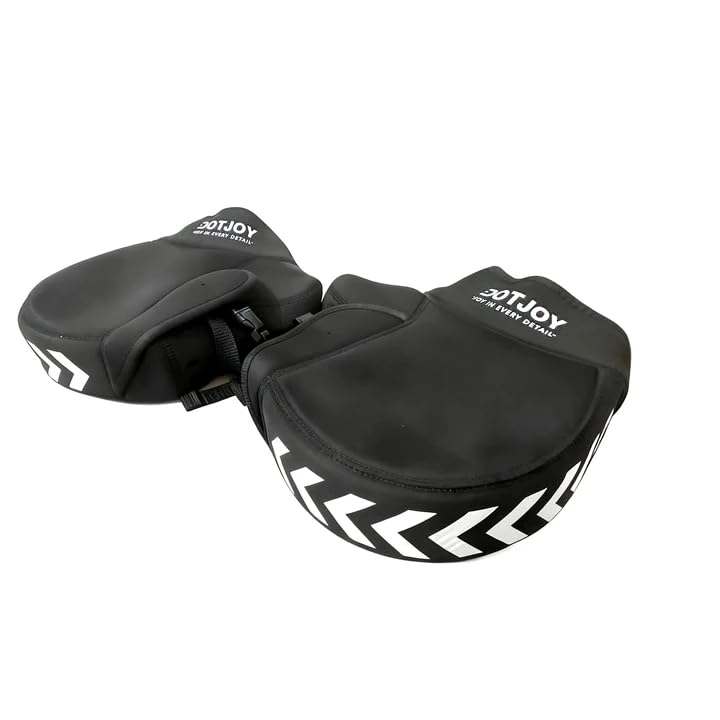 [DotJoy] バイク用ハンドルカバー 防水防寒 裏起毛 極厚 防風対策 ハンドルウォーマー PUレザー素材 反射テープ付き 簡単取り付け フリーサイズ オートバイ/スクーター/原付/pcxなど対応ー防寒