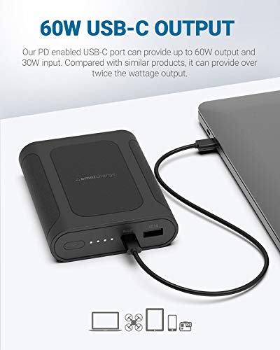 Omni Mobile 12,800 Laptop Power Bank with USB-C | Battery Pack for Laptops, Tablets, Cameras, Smartphones, iPhone, Samsung Galaxy and Other Smart Devices