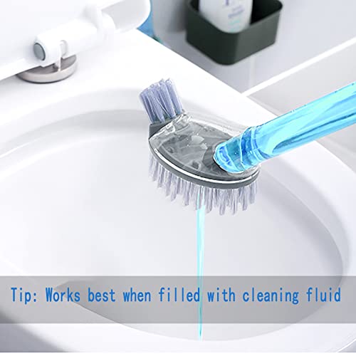Toilet Bowl Brush And Holder Set, Bathroom Toilet Cleaner Brush With Soap Dispenser,Refillable Toilet Brush Holder With Liquid Dispenser (Grey) #TOP1