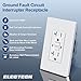 ELECTECK GFCI Outlets 20 Amp, Outdoor Weather Proof (WR), Self-Test GFI Receptacles with LED Indicator, Ground Fault Circuit Interrupter, Screwless Wallplate Included, UL Listed, White