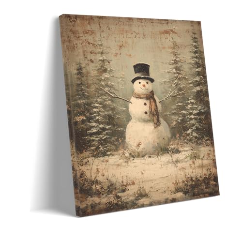 Toile murale vintage bonhomme de neige pour raviver vos souvenirs d'enfance