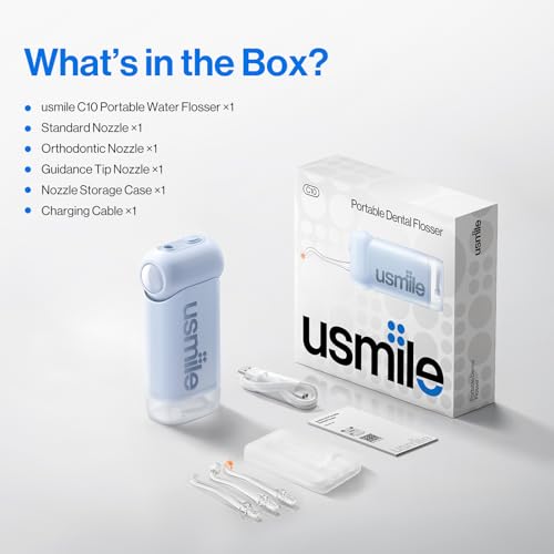 Miniatura 9 de Usmile Irrigador Bucal Portátil C10 95 Días De Duración De La Batería, 4 Modos De Limpieza, Depósito De 180 Ml, Ipx7 Resistente Al Agua, Ideal Para Viajes, Aparatos Ortopédicos, Implantes Y Encías