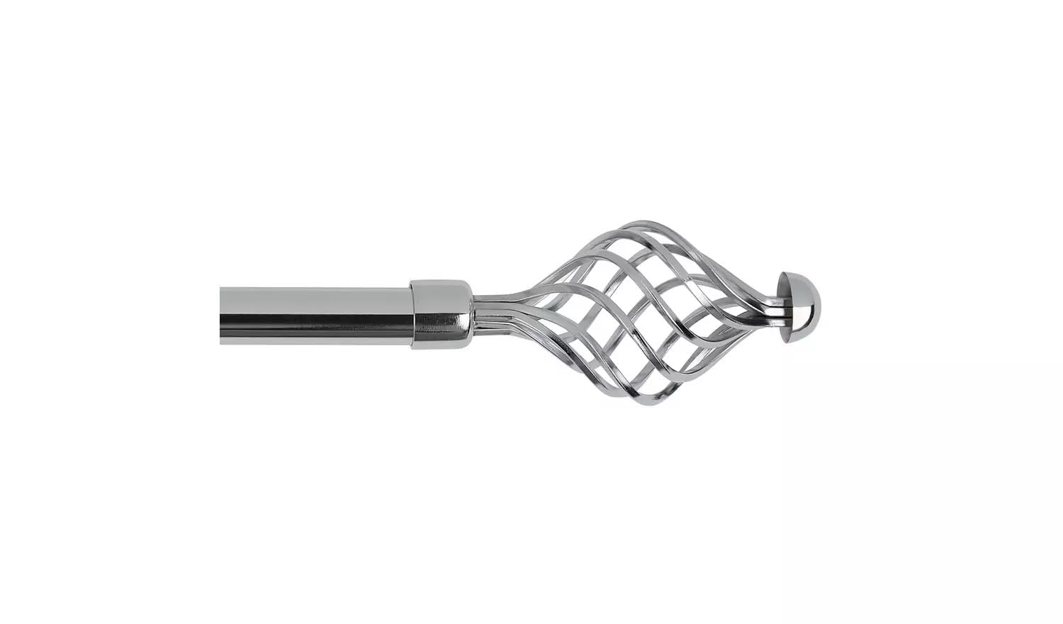 Premium Chrome Telescopic Curtain Pole, Extendable, 165-300cm, Metal Finish, Adjustable Length
