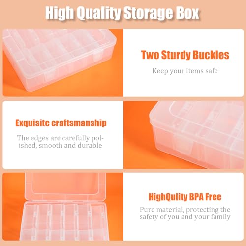 Mathtoxyz Bead Organizers and Storage Box, Medium Size Case Plastic Container for Sewing Clay Beads Craft and Jewelry Making by Mathtoxyz - Image 5