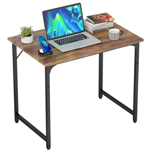 Image of BestOffice Computer Desk,Home Office Desk, Modern Simple Style for Home Office Study Writing (Vintage, 32 Inch)