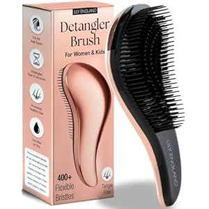 Lily England Teen Girl Gifts Trendy Stuff – Gentle Detangler Hair Brush for Curly, Thick, Straight & Natural Hair – Attractive Gift for Teen Girls with Flexible Bristles for Wet & Dry Hair, Rose-Gold