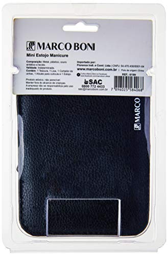 Mini Estojo Manicure, Alicate de Cuticulas, Cortador de unhas, Lixa metálica, Tesoura, Estojo, 6155,