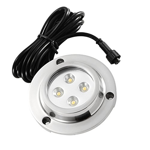 CHNXU Unterwasserbeleuchtung Wasserdichte IP68 Pool Licht Runde 400LM 10W LED Unterwasserlicht 12V Teichbeleuchtung Unterwasserstrahler für...