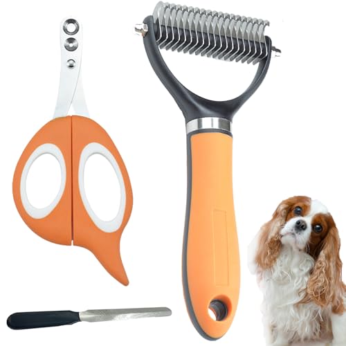 Professional Dematting Comb with 2 Sided 17+9 Precision Teeth | Ideal Deshedding Tool for Long  Short Haired Pets | Dual Holes Nail Clippers for Dogs and Cats for Beginning Trimmers  Cucciolini Doodles Professional dematting comb with 2 sided 17+9 precision teeth | ideal deshedding tool for long  short haired pets | dual holes nail clippers for dogs and cats for beginning trimmers   cucciolini doodles