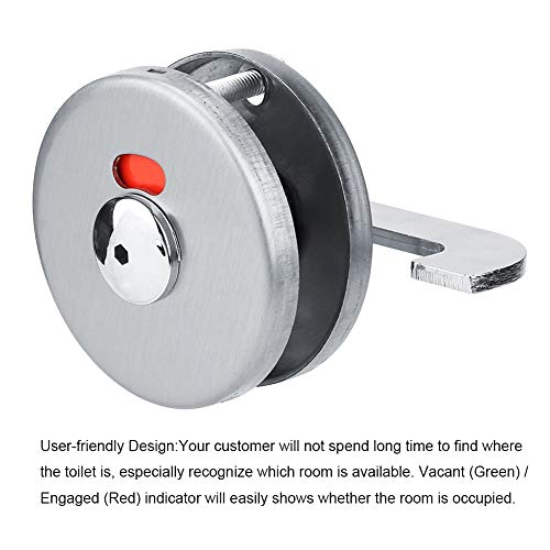 WC Schloss Privatsphäre Türschloss, Rund WC Schloss Drehriegel, 1 Set Sichtschutz Riegelriegel aus Edelstahl mit Anzeige des Türschlosses für Badezimmer, WC, öffentliche Toilette