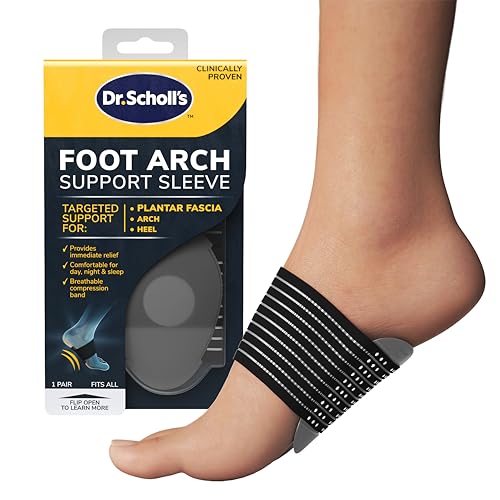 Dr. Scholl's Plantar Fasciitis Foot Arch Support Sleeve, Provides Immediate Support, Comfortable for Day, Night and Sleep, Breathable Compression Band