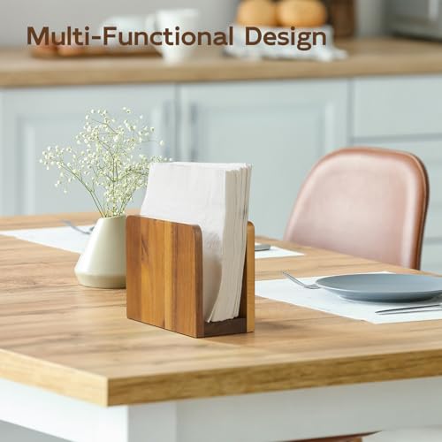 BWODYAY Acacia Wood Mail Organizer, Mail Holder for Desk, Letter Holder for Countertop, Small Envelope Holder, Desk Organizers and Accessories for Home Office