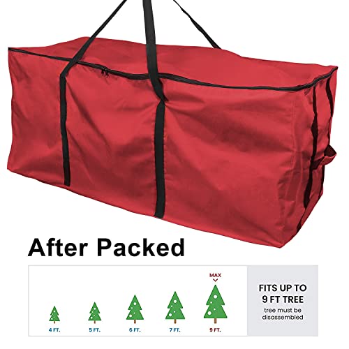 Melonboat Christmas Tree Storage Bag For 5'-9' Extra Large Artificial Trees, Waterproof Oxford Cloth Red #TOP4