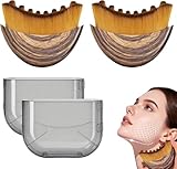 2 Stück Alpenfaser Gesichtsbürste, Lymphbürsten Gesicht, Lymphdrainage Bürste Gesicht, Kinn und Kieferpartie, passt sich der Haut an und lindert Müdigkeit