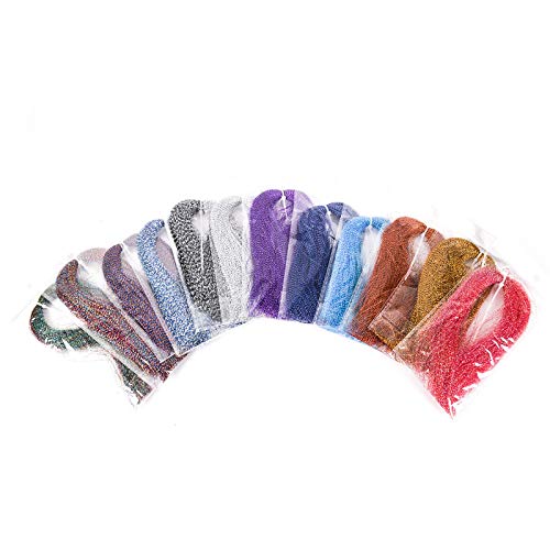 M Maximumcatch Maxcatch Crystal Flash Fly Tying Materials Flashabou Tinsel Fishing Flies Making Kit 12 Colors (Set B) #TOP5