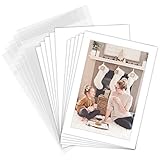 Pack of 100 5x7 WHITE Picture Mats Mattes with White Core Bevel Cut for 4x6 Photo + Back + Bags