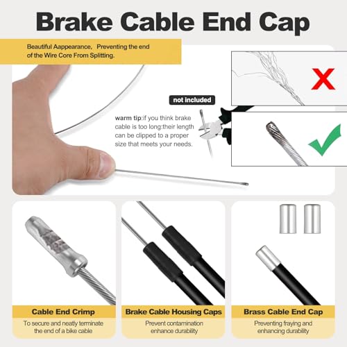 BMX Bike Gyro Brake Cables Front + Rear (Upper + Lower) with Spinner Rotor Complete Set, BMX Bicycle Brake Lines Set Cable Wire&Housing -Stable,Flexible for Most Gyro Systems and 20\"Bikes,Professional