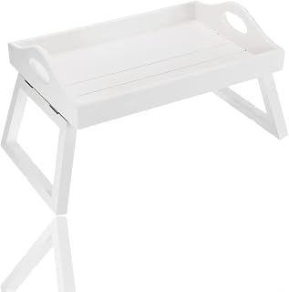 KHAPALWAK Wooden Sofa Tray, Sofa Couch Arm Tray, Sofa Tray for Coffee/Snacks/Remote Holder, Grey Sofa Drinks Tray (White)