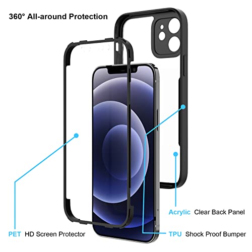 AICEK Compatibile con Apple iPhone 12 Cover, 360