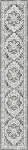 Madane Hallway Runner Rug 3x16 - Vintage Non Slip Washable 16ft Kitchen Runner for Entrance Soft Long Carpet Runners for Living Room Bathroom Low Pile Floor Mat for Bedroom Dining Room, Black