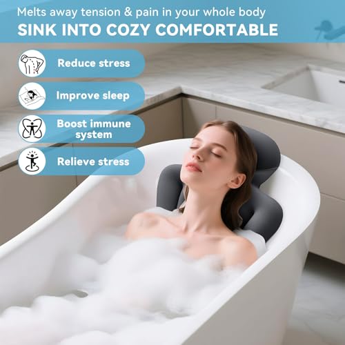 Full Body Bath Pillow for Bathtub RUVINCE Ergonomic Luxury Bathtub Pillow with Head,Neck, Shoulder and Back Support, 6D Bath Pillows for tub with 192 Powerful Suction Cups, Fits All Bathtub by RUVINCE - Image 6