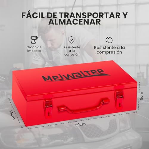 Miniatura 7 de Meiwaltee 3 4 Juego De Llaves De Impacto 10-Piezas Jumbo Surtido De Llaves De Impacto Profundo Tamaños Métricos 22-50mm Diseño De 12 Puntas Estuche Metálico Acero Cr-Mo.