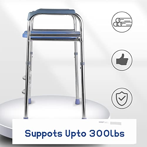 Raised Toilet Seat With A Storage Bag, 22In Width, Height Adjustable, Reinforced And Anti-Skid Design, Commode Chair And Safety Frame For Most Toilets，Bathroom Assist Frame For Elderly, Handicap #TOP2