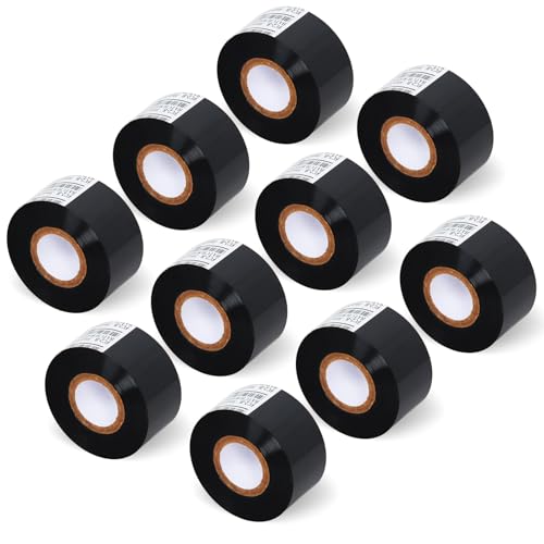10 Rolls Black Hot Stamp Ribbon 30mm x 100m Thermal Transfer Ribbon for Coder Printer Machine