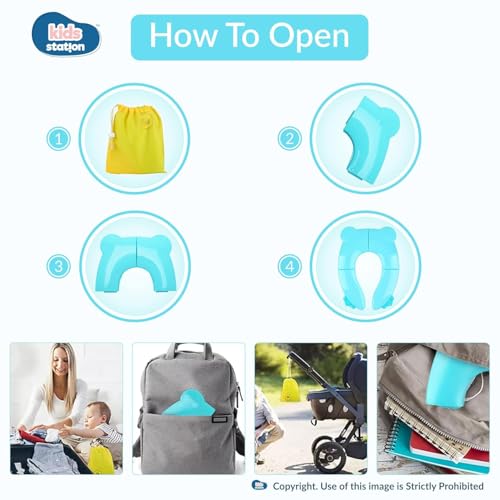 Image of Zollyss Toilet Seat Cover For Kids, Portable Folding Potty Seat for Training With Compact Travel Design, Fits Standard Toilets, Includes Carry Bag