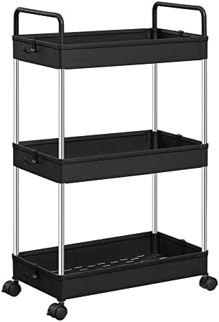 Carrello Portaoggetti SONGMICS 3 Livelli - 60.6cm, Con Ruote E Ganci, Bianco, Per Cucina/Bagno - Foto 2