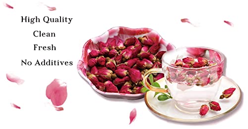 Miniatura 5 de TIAN HU SHAN Rose Tea - Hojas sueltas, brotes de rosa secos de primio, rosa de grado alimenticio, té de hierbas de rosas, sin cafeína, 4 onzas,