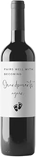 Pairs Well with Becoming Grandparents Again – We Are Having a Baby Again – Perfect for Pregnancy Announcement and Celebrating Pregnancy Wine Label – Designed and Made in North America