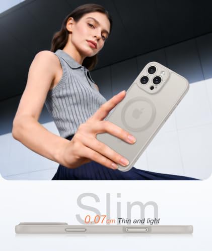 Image of FNTCASE for iPhone 16 Pro-Max Case: Translucent Off White Fit for MagSafe