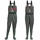 Sougayilang Vadeadores de pecho para hombres y mujeres con botas, impermeables y ligeros, con bolsa impermeable para teléfono o percha para botas, 12