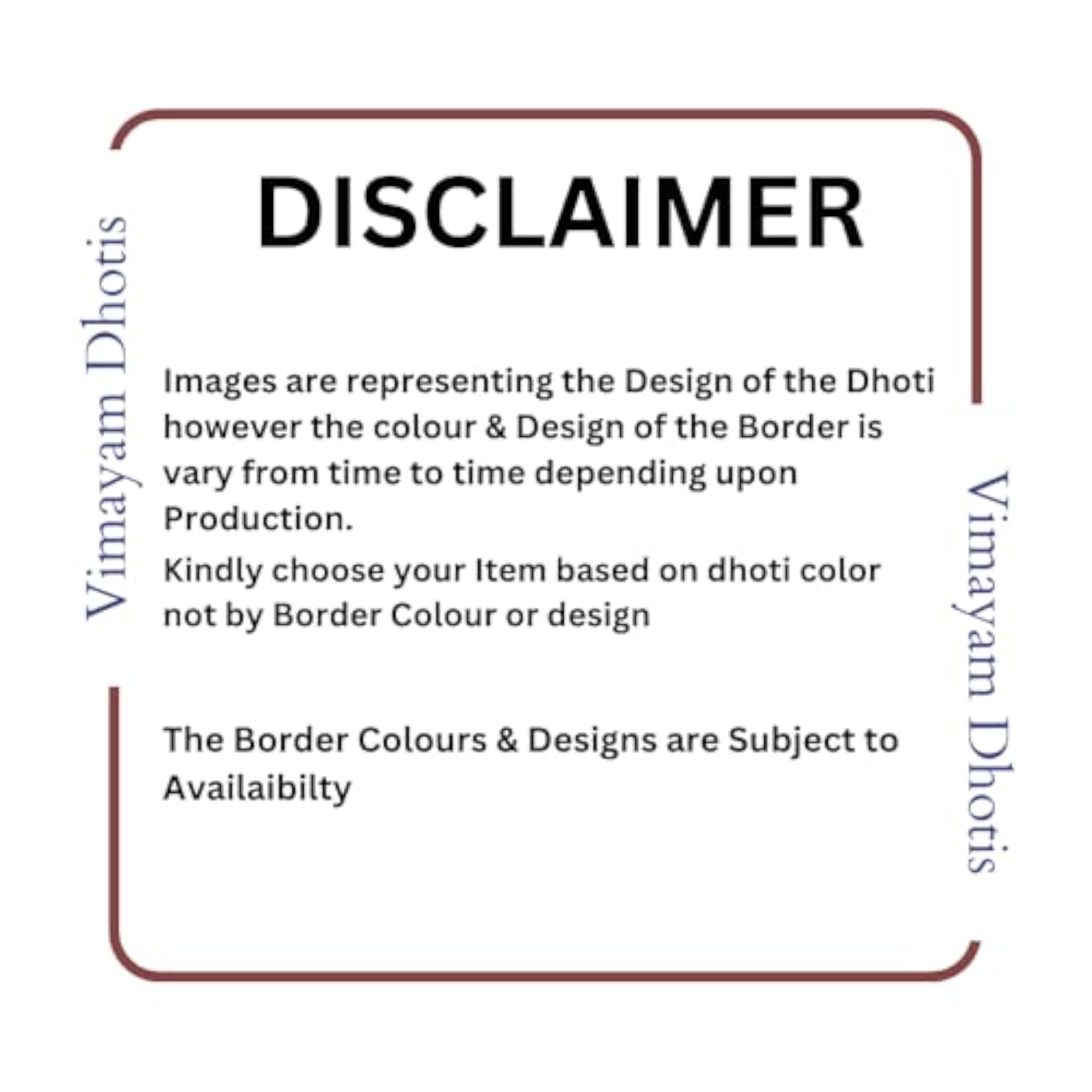 Pure Cotton 3-Inch Border Dhoti, Assorted Colours