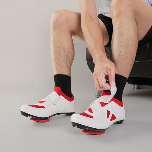 Image of KESCOO Unisex Cycling Shoes Compatible with Peloton Bike & SPD Indoor Outdoor Road Bike Cycling Shoe for Men Women, 1 Hook and Loop Strap, with Delta Cleats