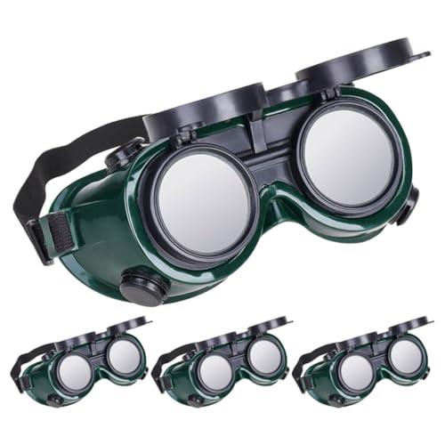 Luxshiny 4pcs Welding Goggles Welder Eye Protection Glasses Flip-up Safety Goggles for Welding Gear Industrial Worksite Use