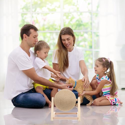 Juguete para moler garras de gato con madera estable y sisal resistente caqui 5