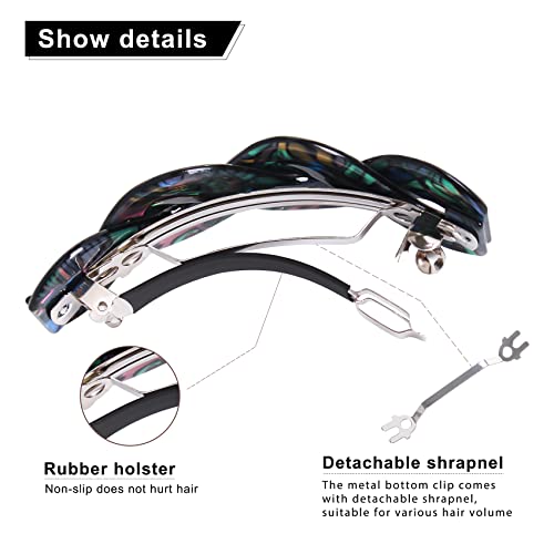 Mistofu 3 Pcs Hair Barrettes For Women Hair Clips Womens Hair Accessories Large French Hair Pin Retro Hair Clasp Accessories For Thick Hair (Mahua10) #TOP4