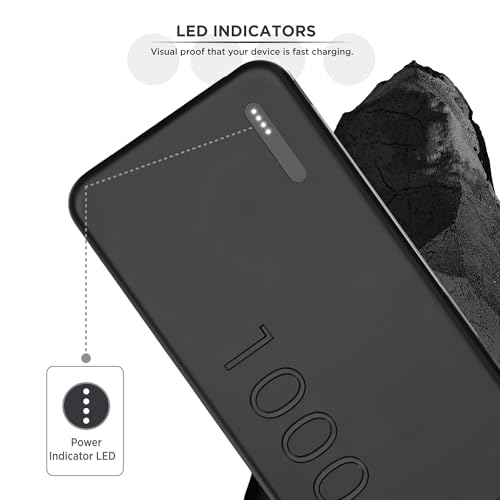 Image of Intex PowerFlex 10K 10000mAh Power Bank with 12W, Dual USB Output, Type-C & Micro USB Input, LED Battery Indicators, Portable Charger for Smartphones & Tablets (Black)