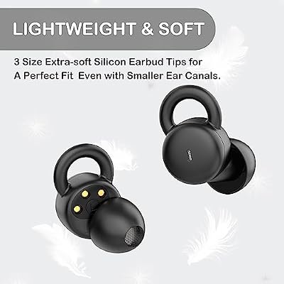 Invisible Sleep Earbuds for Side Sleepers, Bluetooth Sleep Headphones for Noise Reduction Snore Blocking Tiny Earphones for Small Ears Comfortable Fit