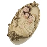 HOODANCOS Pila de Agua Católica de Resina 12,7 Cm para Decoración de Pared Hogar en Pascua, Soporte para Agua Santa Estatua de Jesús, María y José, Obsequio para Comunión, Bautizo