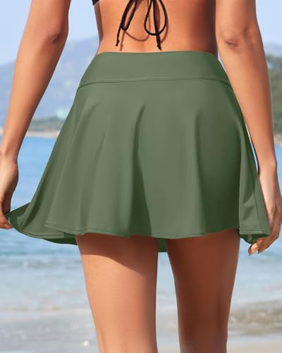 Image of Aqua Eve Women Swim Skirt Tummy Control Swimsuit Skirt High Waisted Bathing Suit Bottom (Available in Plus)