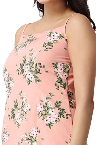 Image of POPWINGS Casual Floral Printed Maxi Length Fit & Flare Dress for Women || Summer Dress for Women || Flare Maxi Dress for Women Stylish || Sleeveless Dress for Women